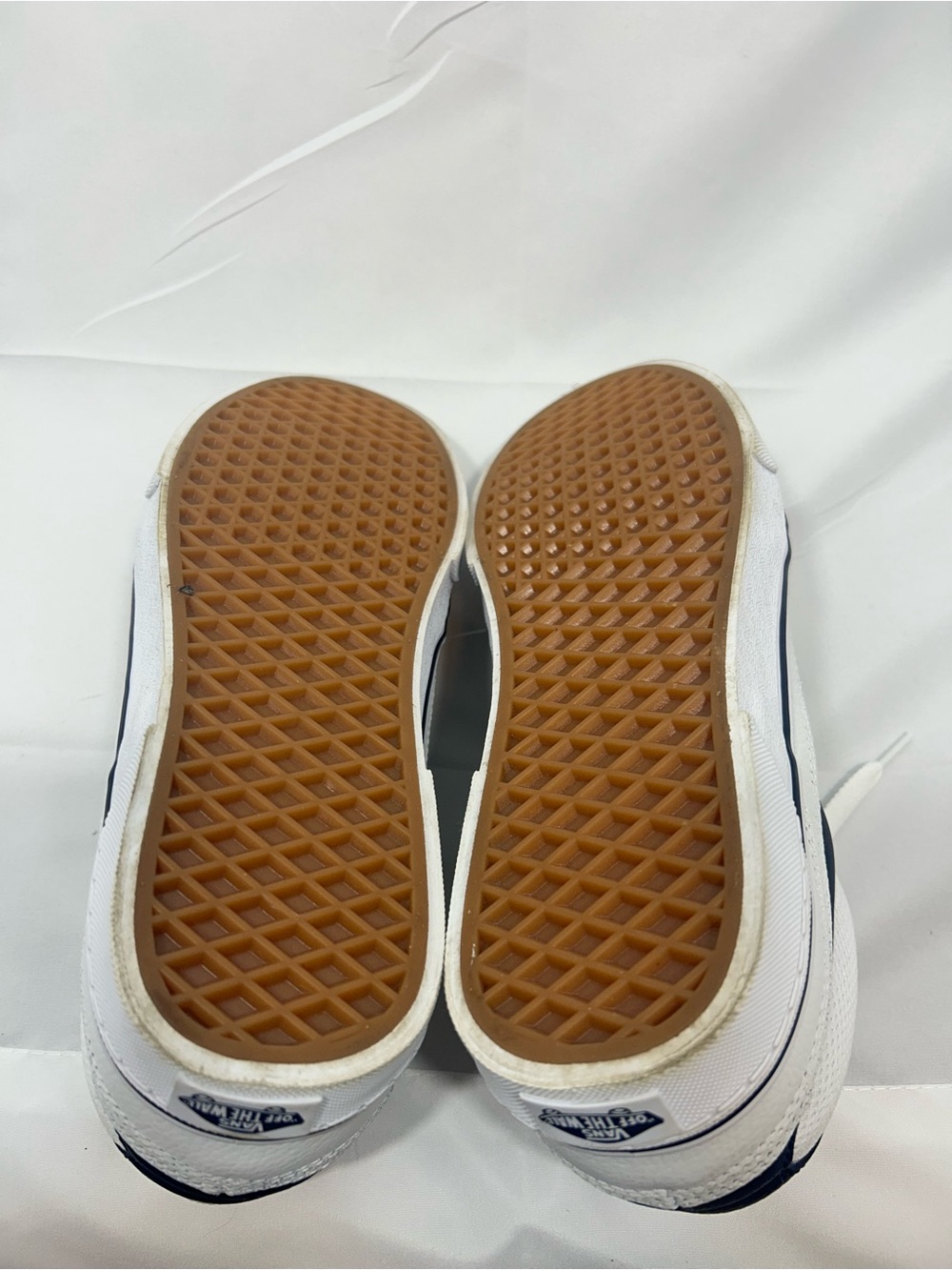Vans White and Navy Low-Top Sneakers - Picture 3 of 5